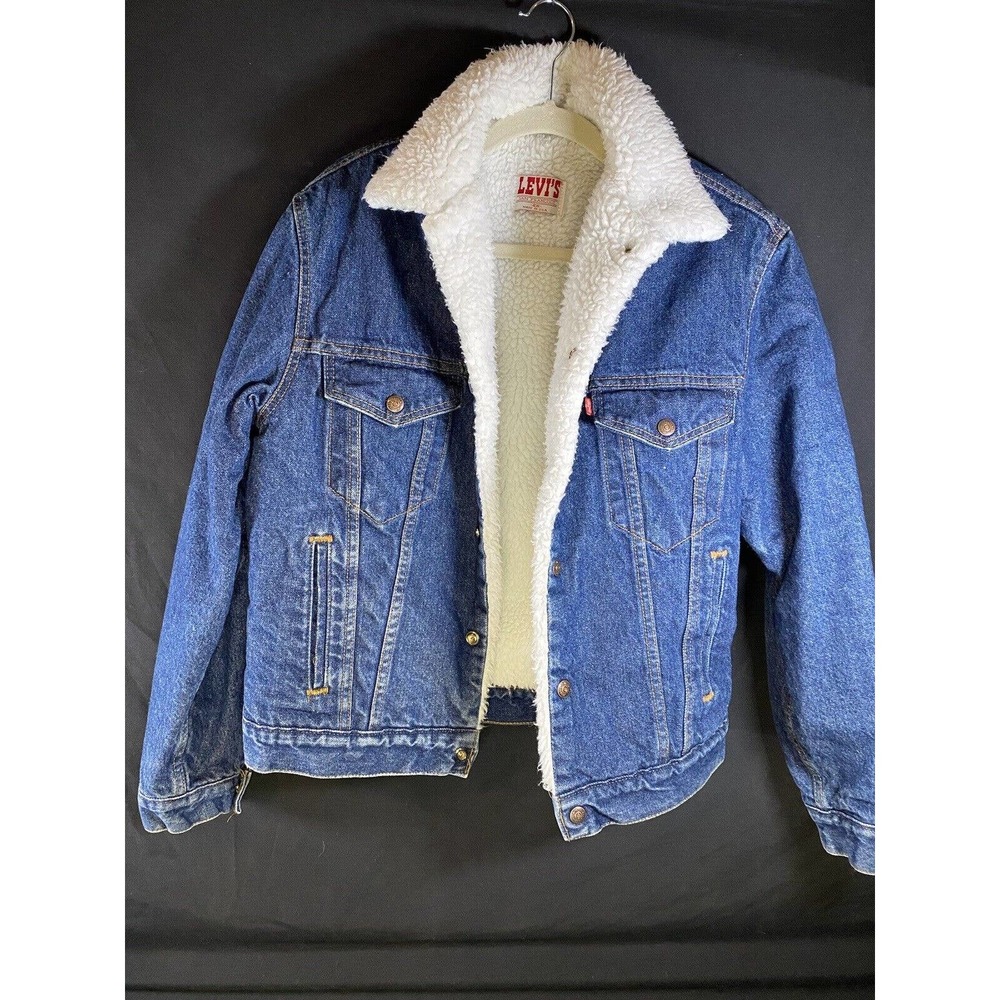 Men's 40R Levi's Denim Sherpa Lined Trucker Jacket USA